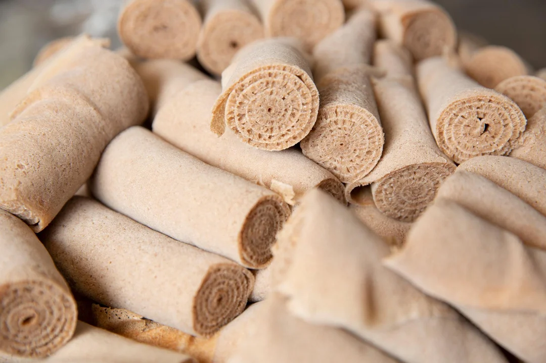 Close-up of injera texture